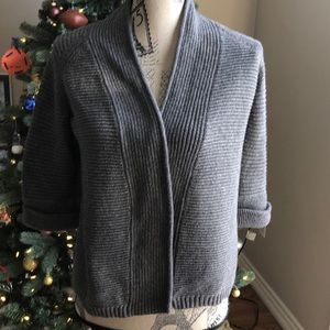 Zara open front grey knit sweater size medium